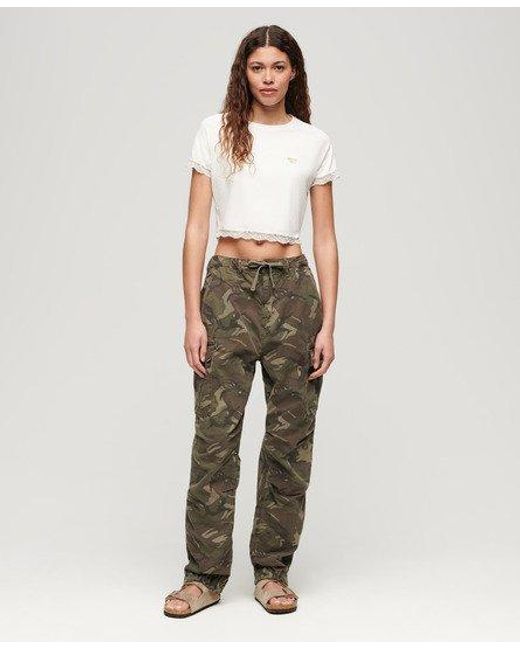 Superdry Green Low Rise Parachute Cargo Pants