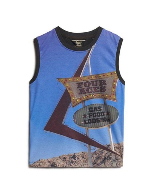 Superdry Blue & Co Sub Print Vest Top