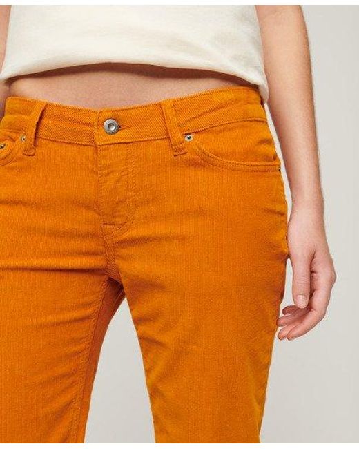Superdry Corduroy Jeans Met Lage Taille En Wijduitlopende Pijpen in het Orange