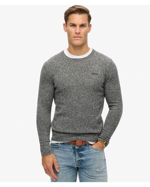 Superdry Gray & Co Essential Slim Fit Crew Jumper for men