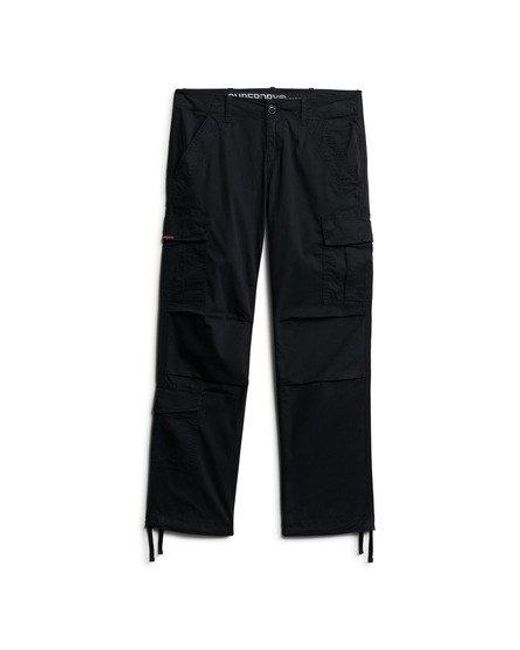 Superdry Black Low Rise Straight Cargo Pants