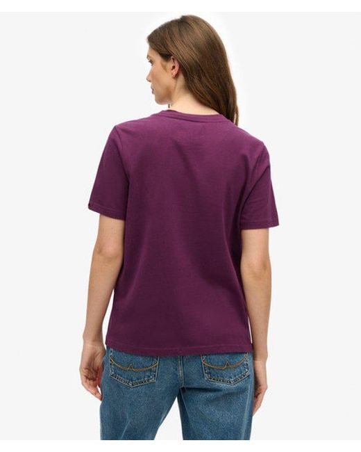 Superdry Purple & Co Classic Textured Graphic Tonal Core T Shirt