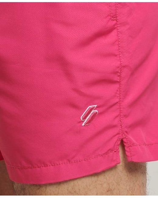Superdry Pink Code Essential 15 Inch Recycled Swim Shorts for men
