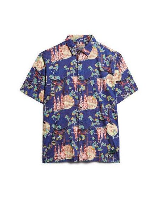 Superdry Blue Hawaiian Shirt for men