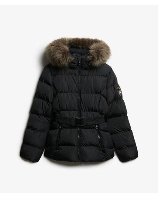 Superdry Black & Co Fuji Belted Puffer Jacket
