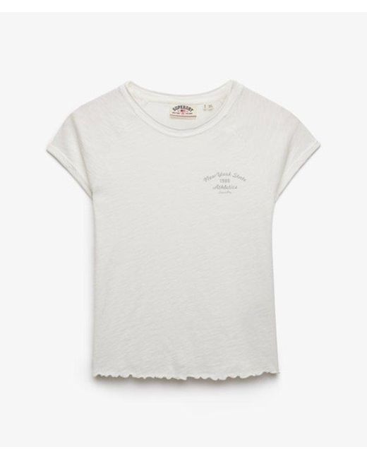 Superdry White Athletic Essentials Slub Graphic T-Shirt