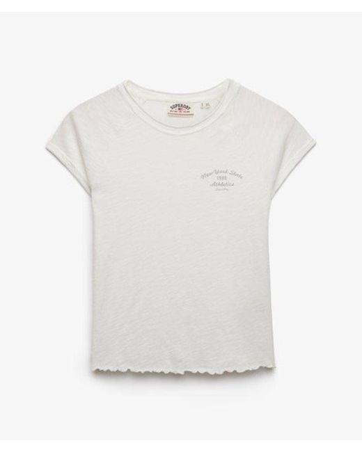 Superdry White Athletic Essentials Slub Graphic T-Shirt