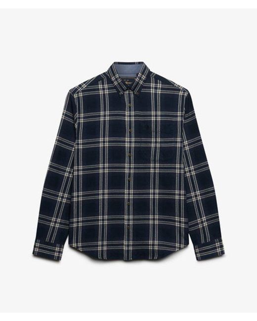 Superdry Blue & Co Long Sleeve Cotton Lumberjack Shirt for men