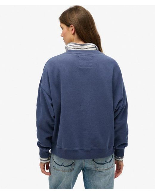 Superdry Blue & Co Athletic Essentials Relaxed Crew Sweatshirt