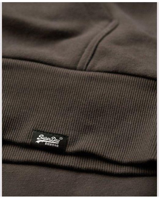Superdry Black Essential Borg Lined Zip Hoodie for men