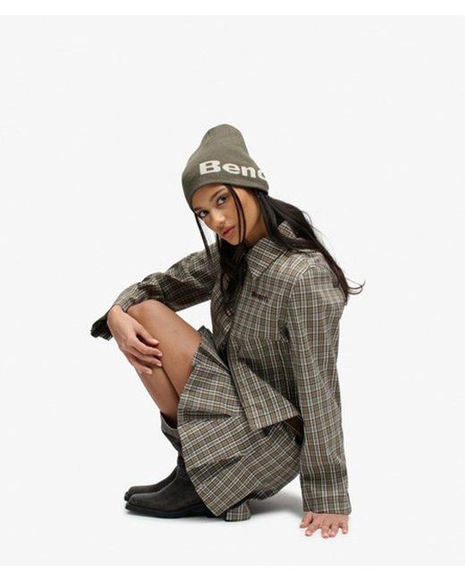 Superdry Green Bench X & Co Bench Double Zip Collared Check Jacket