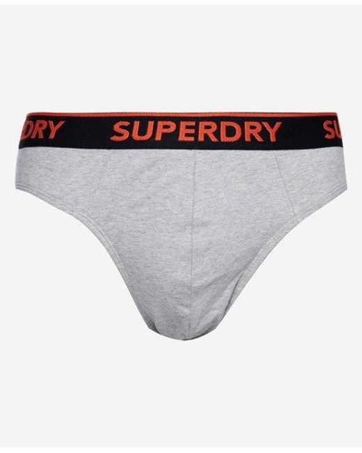 Superdry Orange Organic Cotton Classic Brief Triple Pack Marl//Havana for men