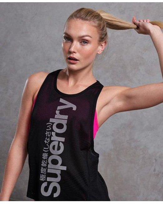 Superdry Black Oxygen Action Tank Top