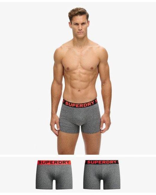 Superdry White Organic Cotton Boxer Double Pack for men