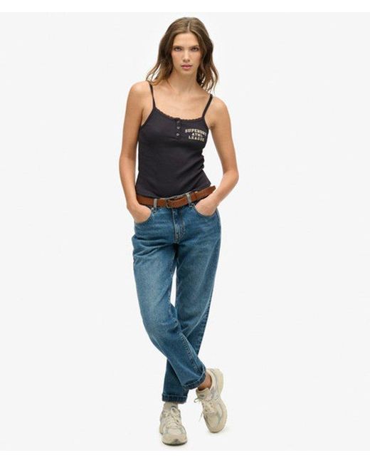 Superdry Blue & Co Athletic Essentials Graphic Button Cami Top