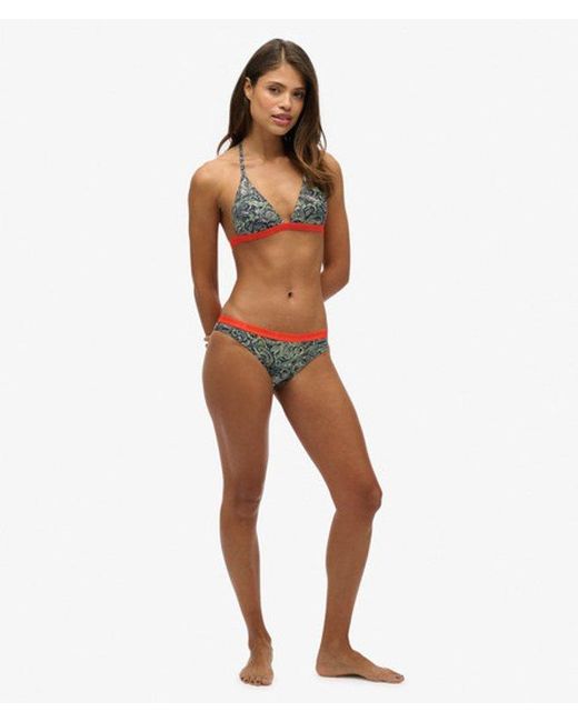 Superdry Brown & Co Print Triangle Bikini Top