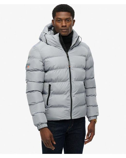 Superdry Black & Co Hooded Sports Puffer Jacket for men