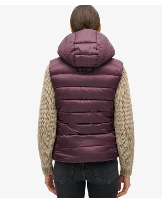 Femme Doudoune Sans Manches À Capuche Fuji Taille Superdry en coloris Purple