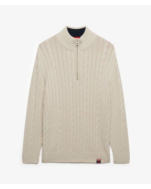 Superdry Blue & Co Cable Half Zip Knit