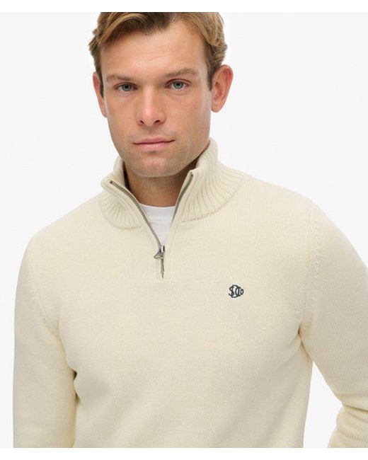 Superdry Natural & Co Cotton Half Zip Knit Jumper for men