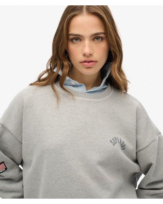 Superdry Gray & Co Athletic Essentials Relaxed Printed Sweatshirt