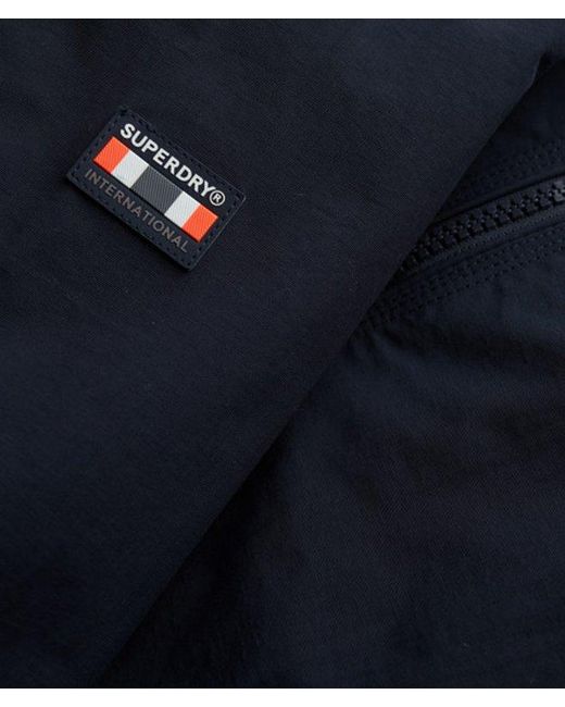 Superdry Blue Oversized Nylon Harrington Jacket