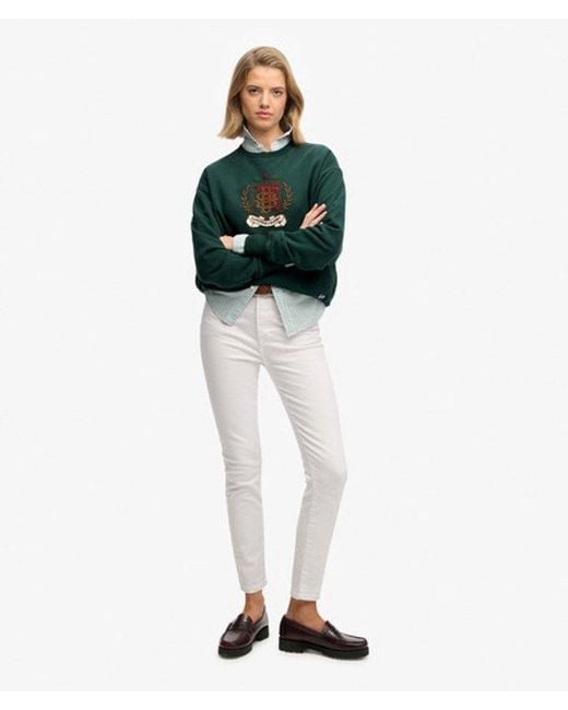 Superdry Green Crest Loose Crew