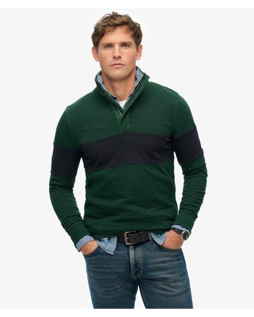Superdry Green & Co Classic Rugby Half Zip Top for men