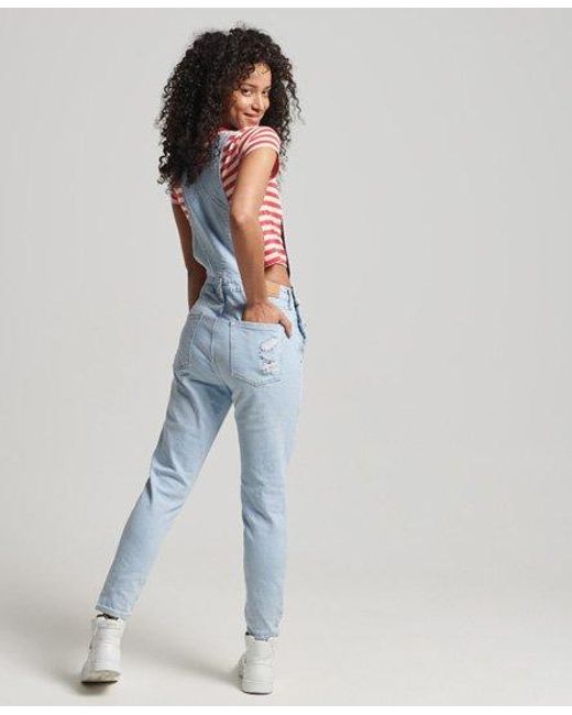 Superdry Slim Taper Dungarees in Light 