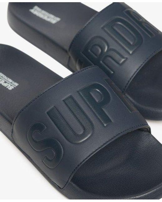 Superdry Blue Vegan Core Pool Sliders for men