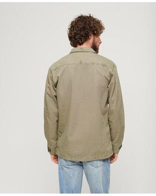 Superdry Green Fully Lined Military Overshirt Jacket for men