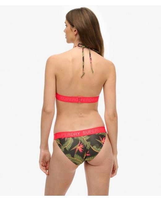 Superdry Red & Co Logo Triangle Bikini Top