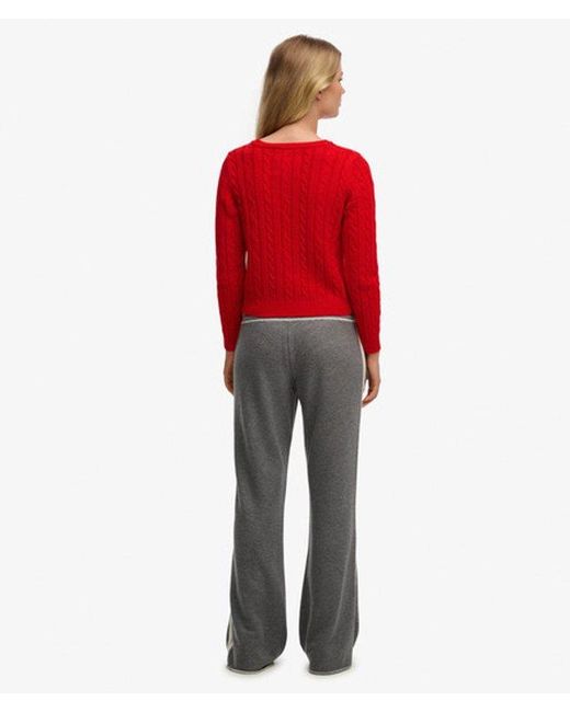Superdry Red & Co Athletic Essentials Stripe Flare joggers