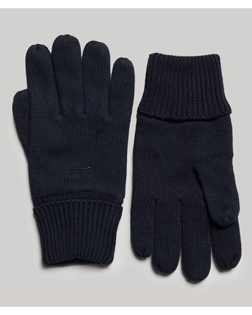 Superdry Blue & Co Vintage Logo Gloves for men