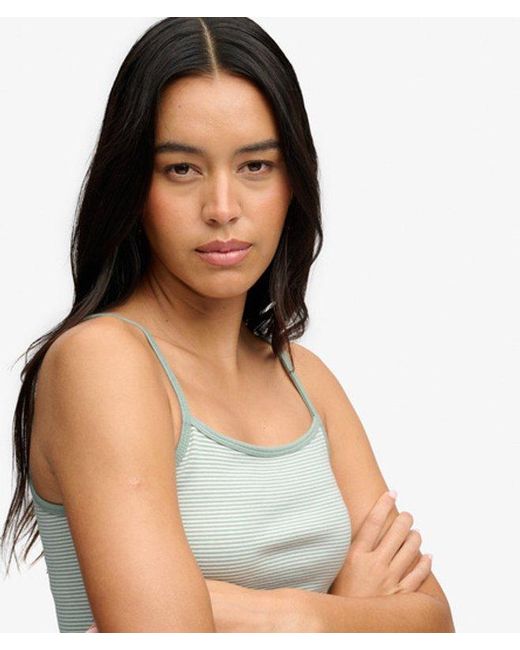 Superdry Athletic Essentials Cami Slanke Pasvorm in het Gray