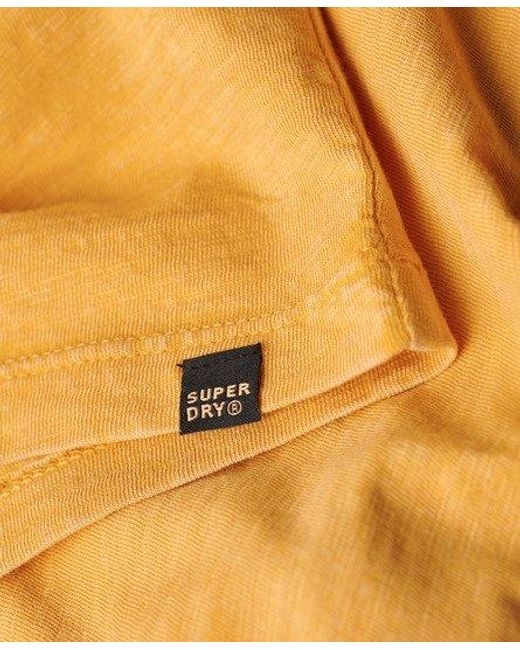 Superdry Orange V-neck Slub Short Sleeve T-shirt for men