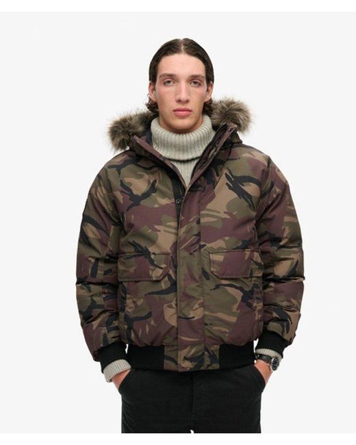 Superdry Gray & Co Everest Faux Fur Bomber Jacket for men