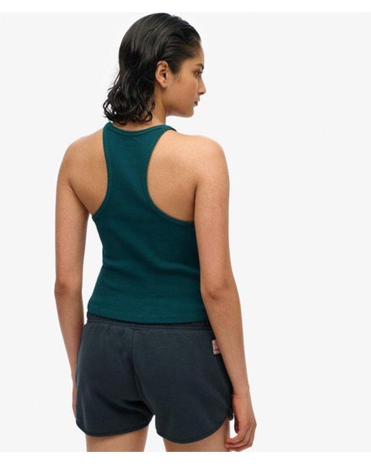 Superdry Green & Co Essential Logo Racer Vest Top
