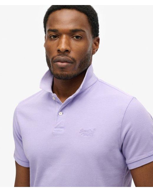Superdry Purple Vintage Destroy Polo Shirt for men