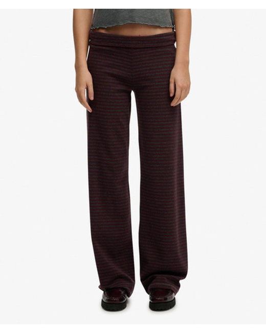Superdry Purple Athletic Essentials Fold Over joggers