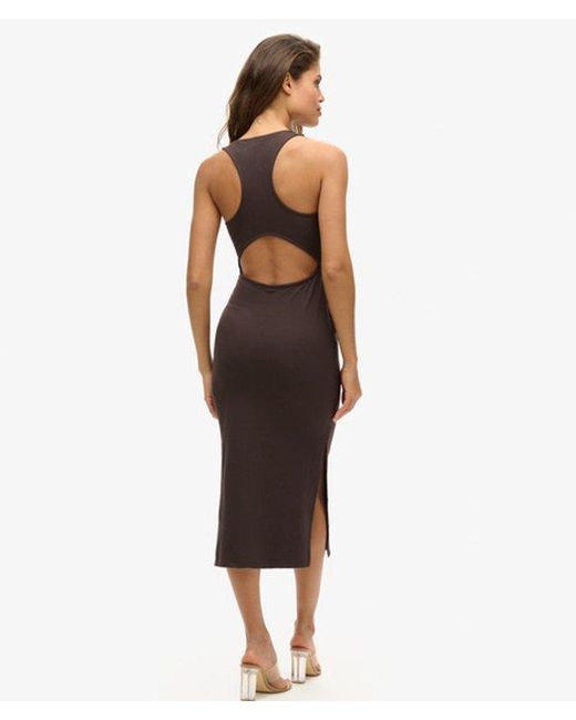 Superdry Brown & Co Scoop Neck Jersey Midi Dress
