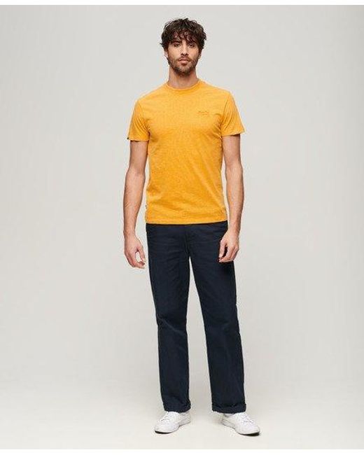 Superdry Yellow Organic Cotton Essential Logo T-shirt for men