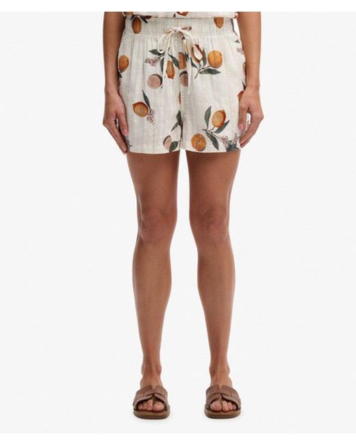 Superdry White & Co Cotton Printed Beach Shorts