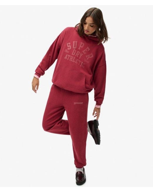 Superdry Red Athletic Essential Boyfriend Joggers