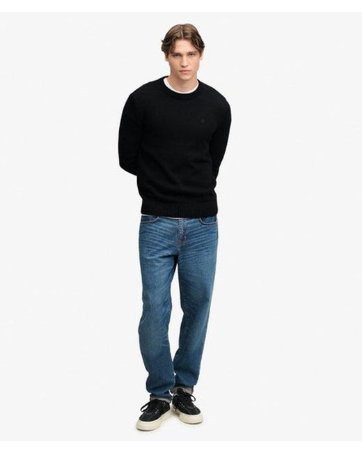 Superdry Black & Co Preppy Cotton Jumper for men