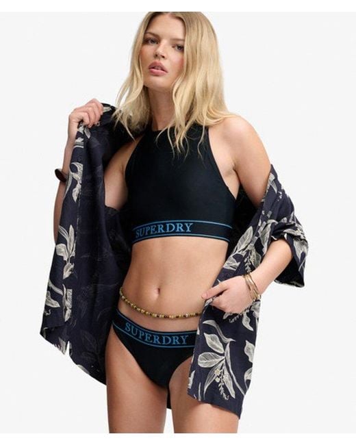 Superdry Black & Co Logo Classic Bikini Bottoms