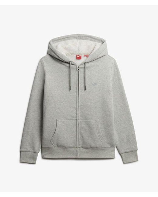Superdry Gray & Co Essential Borg Lined Zip Hoodie