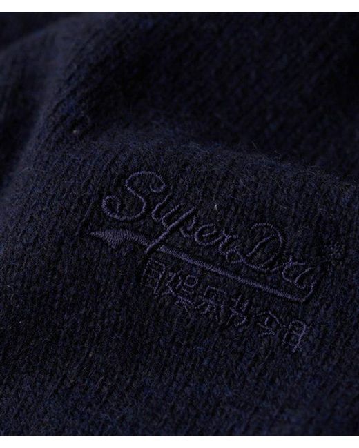 Superdry Blue Essential Slim Fit Crew Jumper for men
