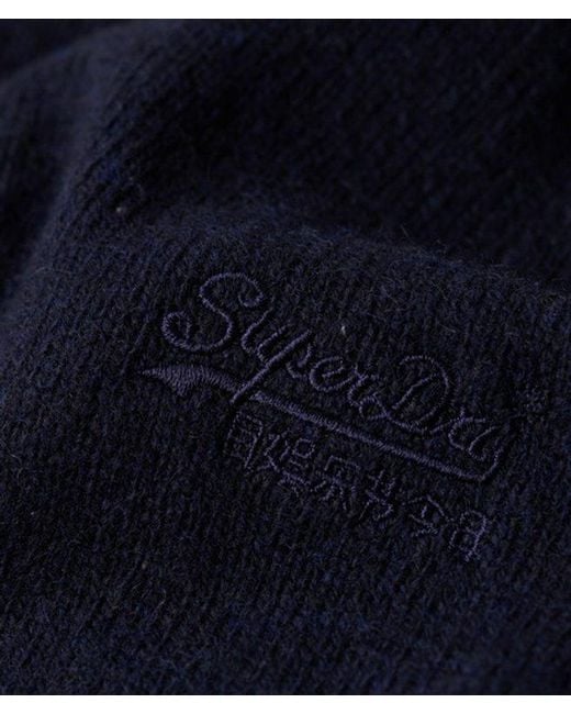 Superdry Blue Essential Slim Fit Crew Jumper for men