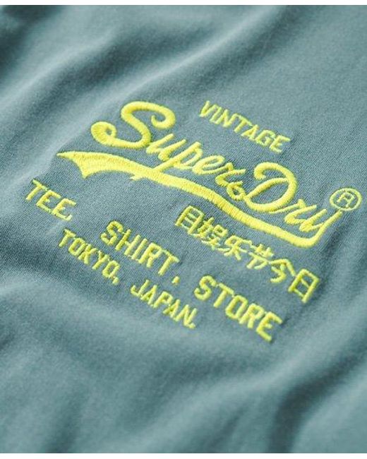 Superdry Neon Vintage Logo T-shirt in het Blue voor heren